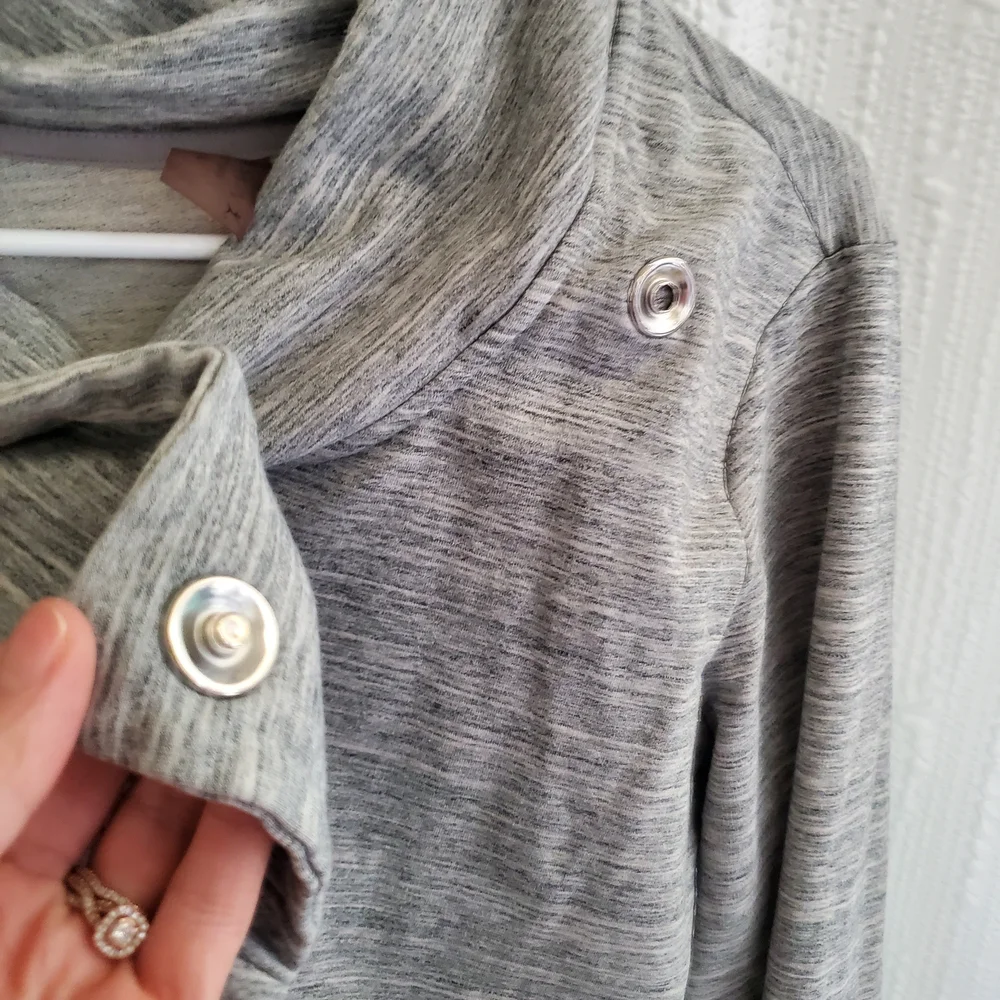 Womens XXL Danskin Heather Gray Cowl Neck Sweater